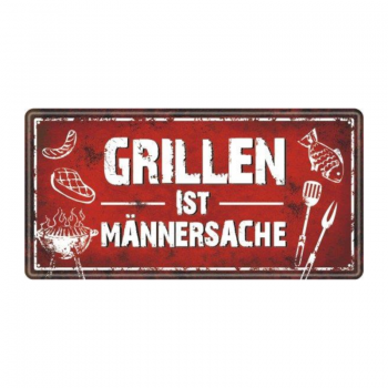 Metallschild "Grillen ist Männersache"